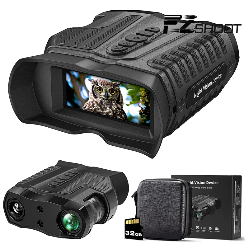 EZSHOOT Night Vision Binoculars Goggles for Adults with IR 10x Optical Zoom 4000mAH Rechargeable Hunting Tactical Camping