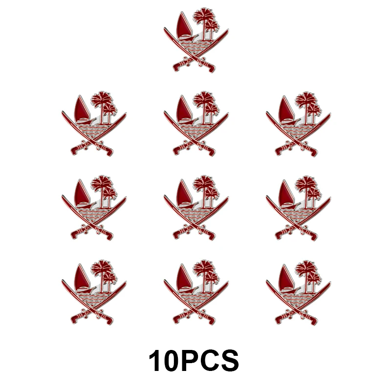 5-10-50-100pcs Qatar Badge Brooch Natinal Lapel Pins Flag Lapel Pins Country Flag Badge
