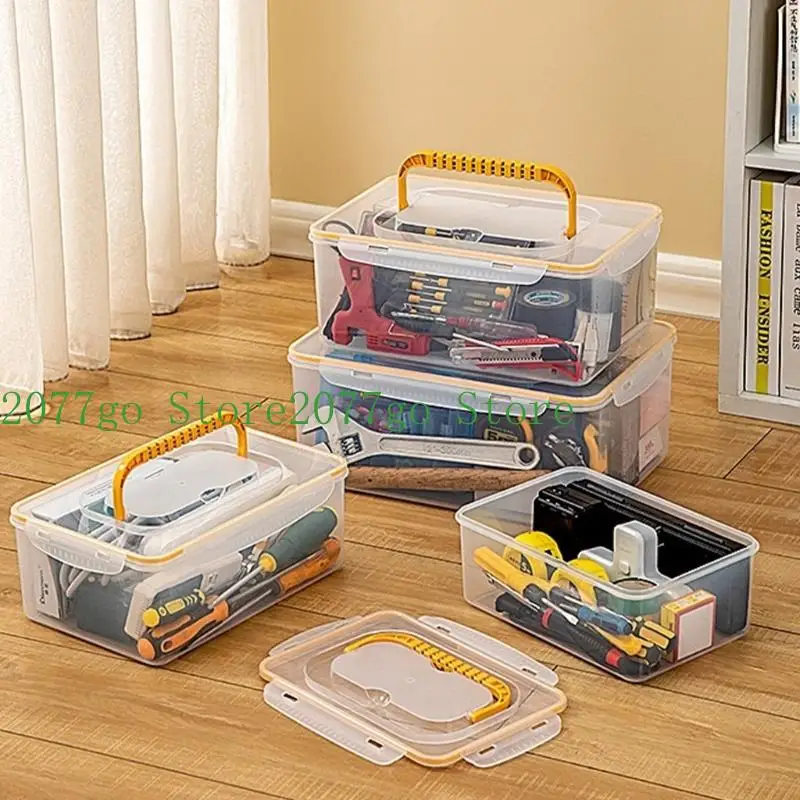 

Y1UD Tool Box Large Capacity Plastic Thickening Wear-Resistant Multifunctional Portable Hardware Storage Tool Box
