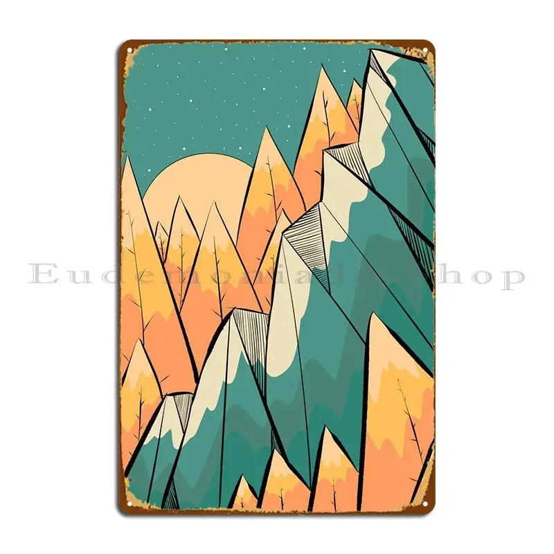 Autumn Yellow Forest Land Metal Plaque Poster Club Bar Decoration Living Room Plaques Tin Sign Poster