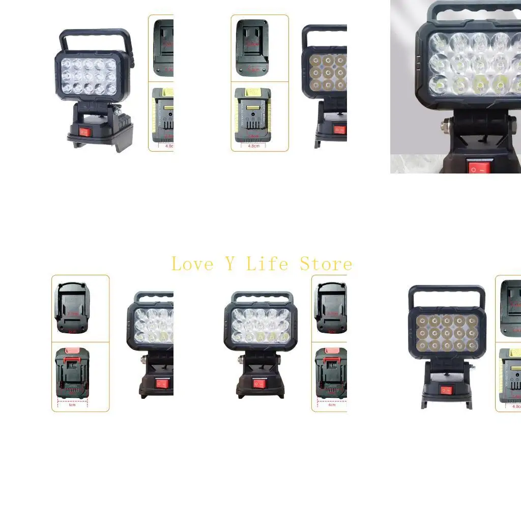 

L74C 15 светодиодных портативных светильников для мастерских, складных прожекторов, двойной USB-выход, подходят для устройств с