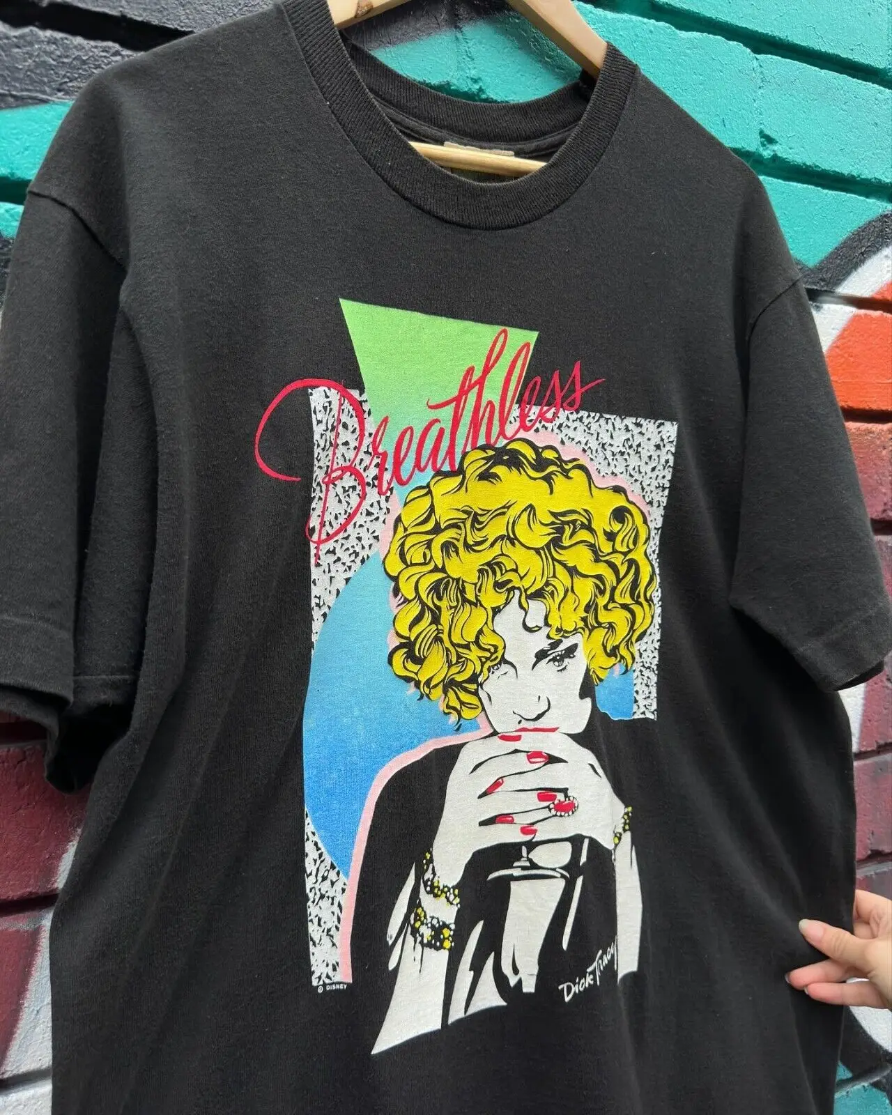 90‘s  Tracy “Breathless Madonna Graphic short sleeve T shirt black NH10370