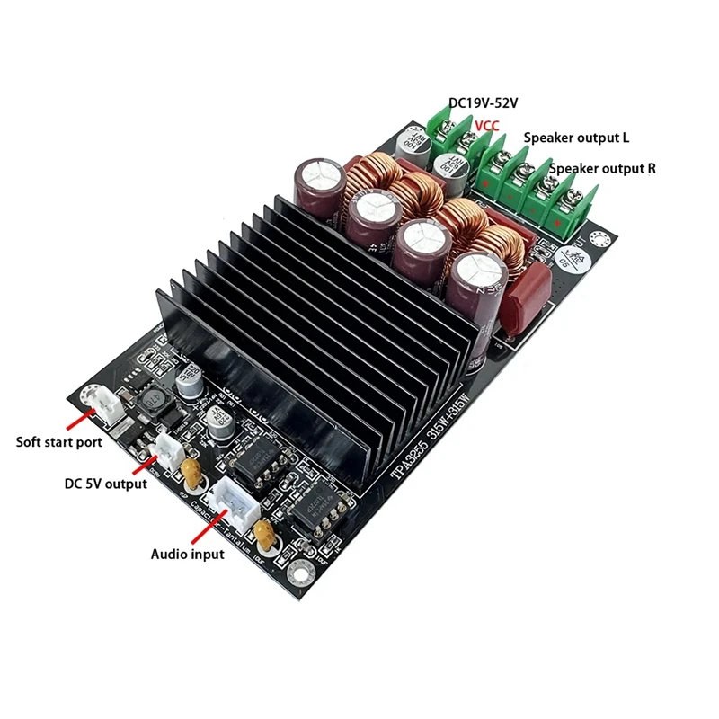 A76F-TPA3255 2X300w Stereo HIFI Digital Power Amplifier Board 600W Class D Audio Sound Amp For Car Speaker Subwoofer