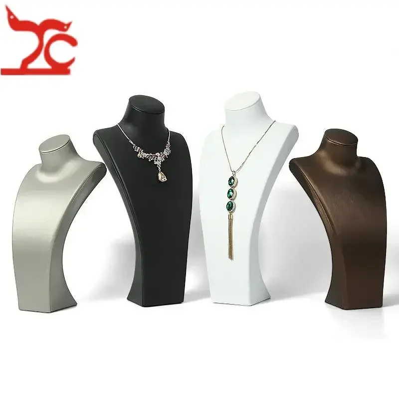 Exhibitor Window Display Stand Luxury Pu Leather Display Bust Mannequin Necklace Storage Model Jewelry Pendant Organizer Shelf