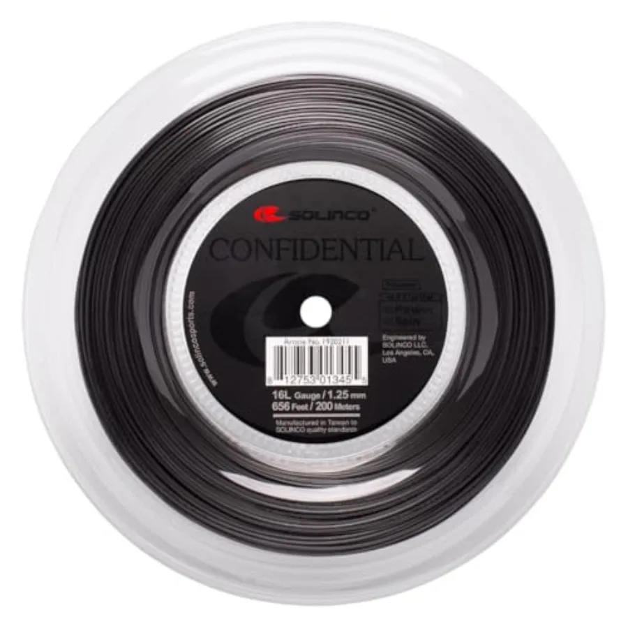 

Катушка для теннисных струн Solinco Confidential, 656 футов, 200 м, высокопроизводительная монофильная нить из коко-полиэстера для комфорта контроля вращения