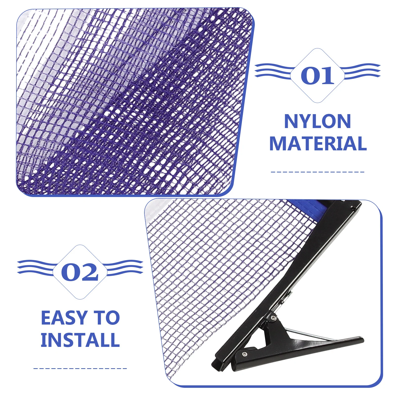 

1Set Wear-Resistant Nylon Iron Table Tennis Net with Rack Portable Folding Design for Indoor Outdoor Use Compact Sports Netting