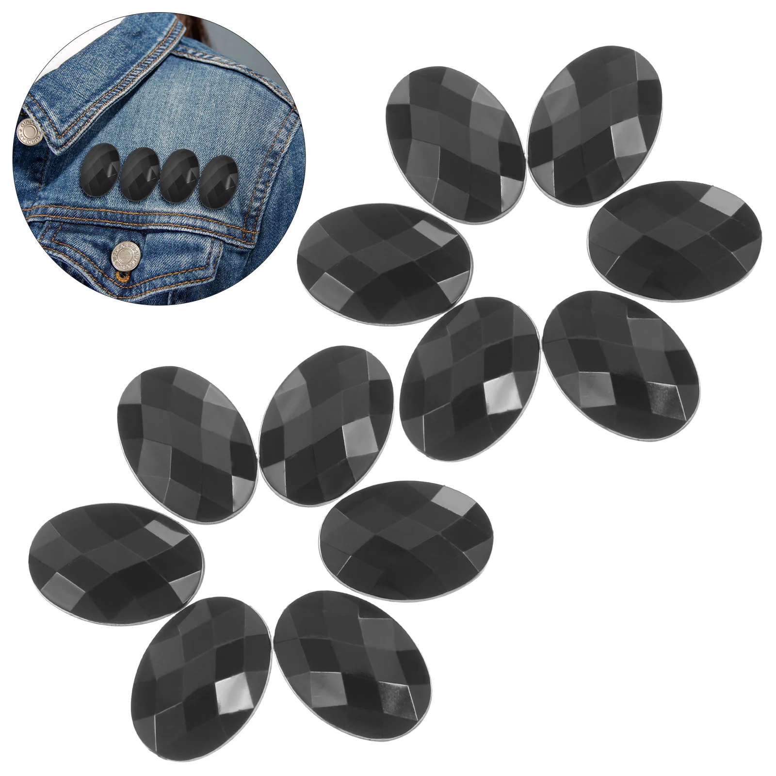 

20pcs Acrylic Oval Rhinestones Flat Back No Holes Craft Making Diy Shoe Handbag Wedding Decor Kit For Clothes Accessories