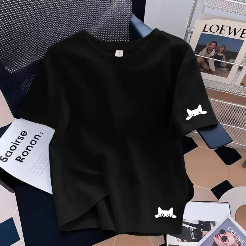 2026 Damen T-Shirt Sommer Baumwolle Lässig Rundhals Kurzarm Täglich Süßer Pullover Damenbekleidung Bequemes T-Shirt Top – Detail 3