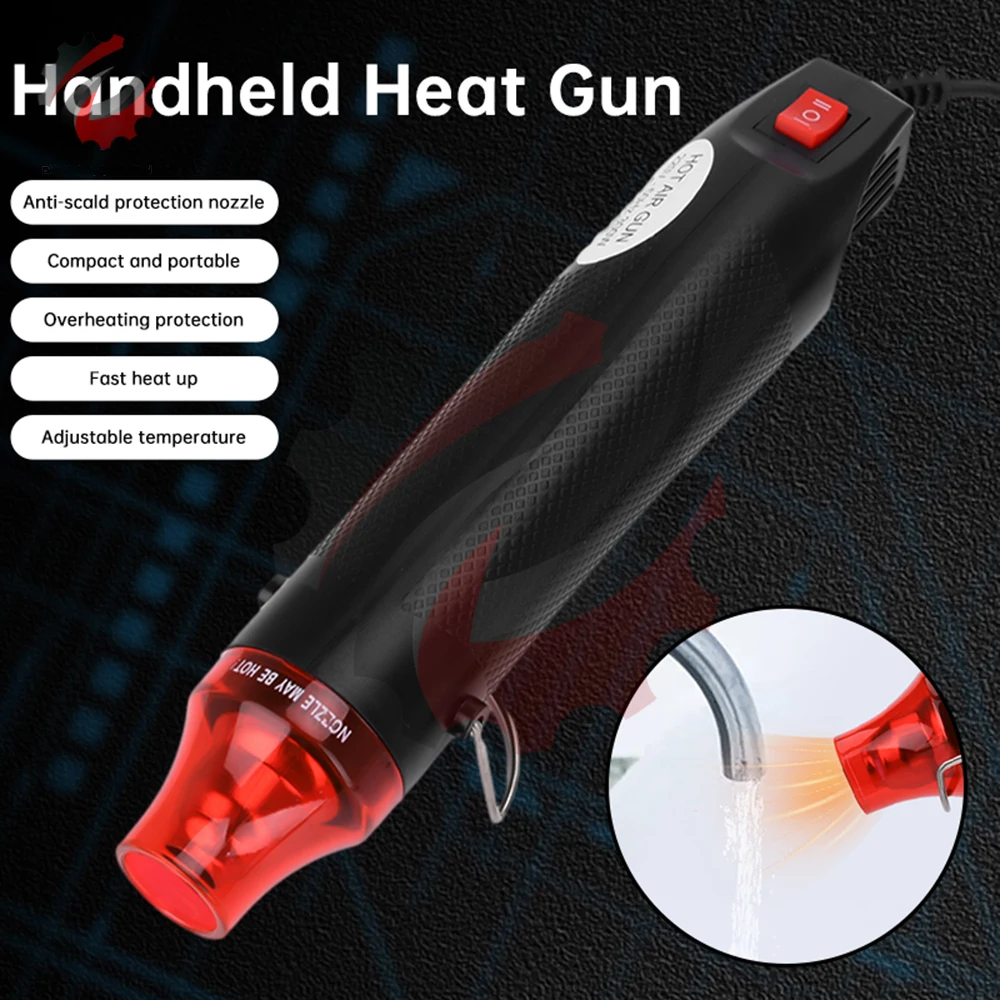 

300W 220V Hot Air Heat Gun Electric Power Temperature Blower Thermoresistant Tube Heat Shrink Wrapping Shrink Tube With Hot Air