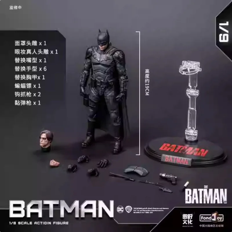 Fondjoy 1/9 2022 Batman Robert Pattins Superhero Anime Statue Figurine Garage Kit Action Figures Toys for Kids Gift