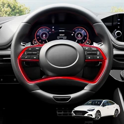Carbon Fiber ABS Steering Wheel Trim Cover For Hyundai Sonata DN8 2020-2023 Steering Wheel Design Decorative Stickers