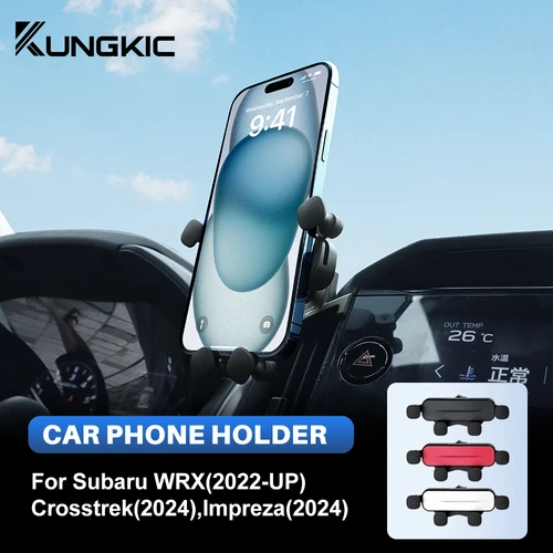 Imagen 2 del producto Soporte para teléfono de coche para Subaru Crosstrek Impreza 2023, 2024 y 2025, soporte de gravedad con clip