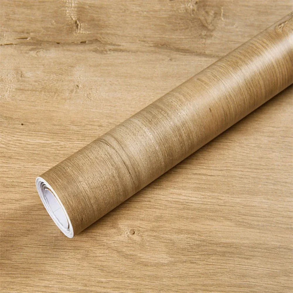 55cm Vinyl Waterproof Wood Grain 3D Stickers for Wardrobe Cupboard Table Closet Furniture PVC Self Adhesive Wallpaper Home Decor