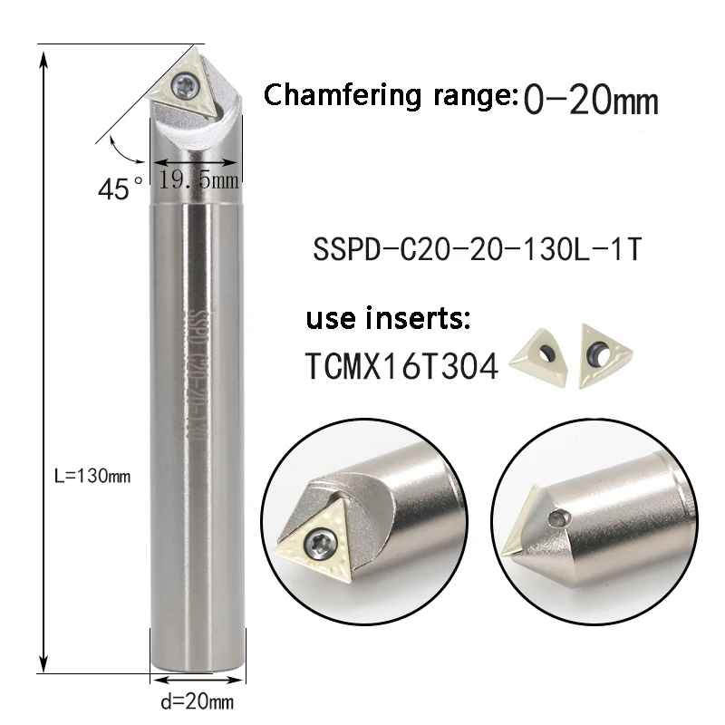 BEYOND SSP C10-12-110 C12-12-110 C20-20-130 30 45 度面取り工具フライスカッターナイフインサート CNC エンドミル TCMT TCMX