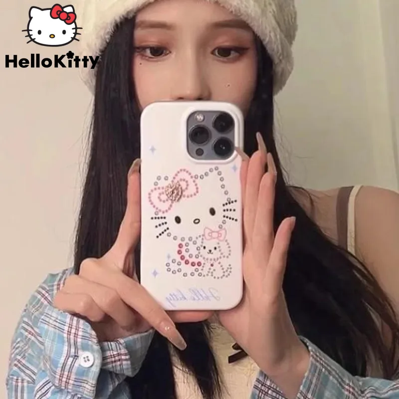 Sanrio Hello Kitty Cute Anime Harajuku Phone Case For IPhone 14 Plus 13 12 Mini 11 Pro Max Cover Harajuku White For Iphone Case