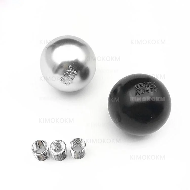 1PCS Universal Wave Stick Ball Gear Lever Silver Black Gear Shift Ball Shift Knob For MUGEN Metal Spherical Gear Shift Head