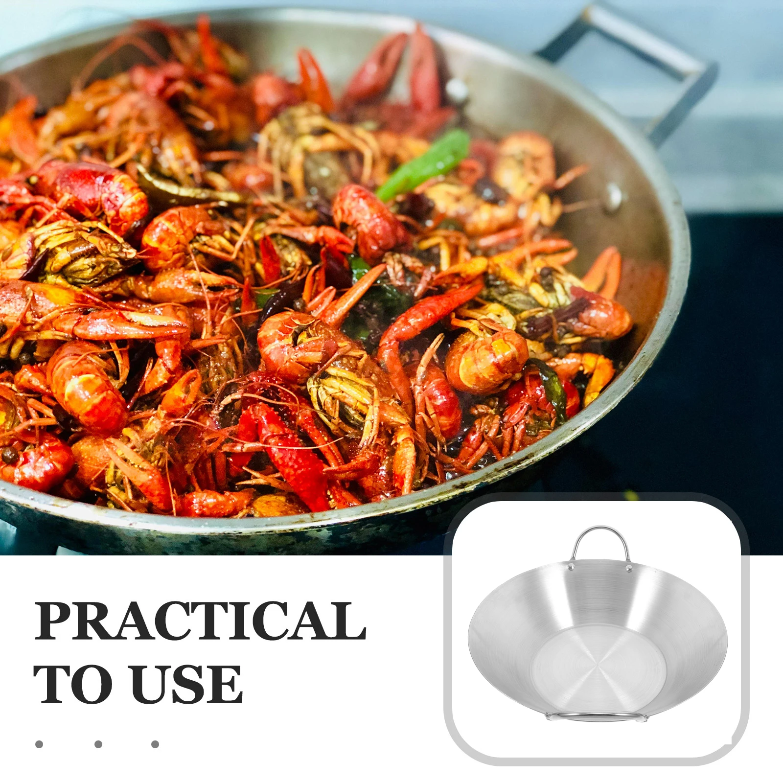 

Stainless Steel Dry Hot Pot Pan Large Capacity Flat Bottom For Induction Camping Kitchen Use Pot Soup Cooker