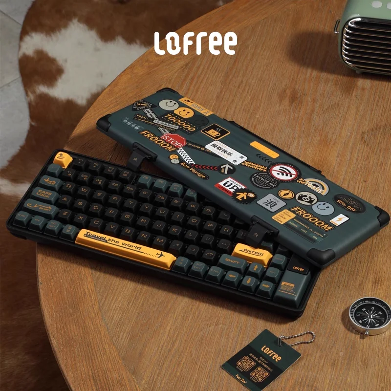 Lofree Wireless Mechanical Bluetooth Keyboard Office Computer Tea Shaft 84 Keys Wired Dual Mode Creative