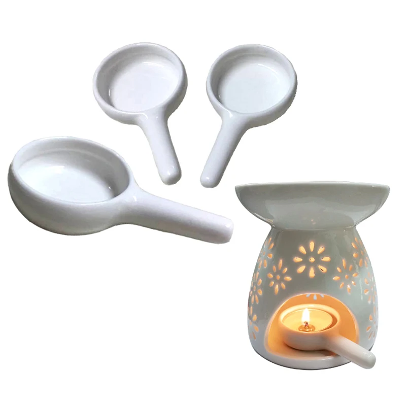 1PC Ceramic Candle Holder Wax Melt Oil Burner Diffuser Fragrance Tray Aromatherapy Furnace Candlestick Home Decoration