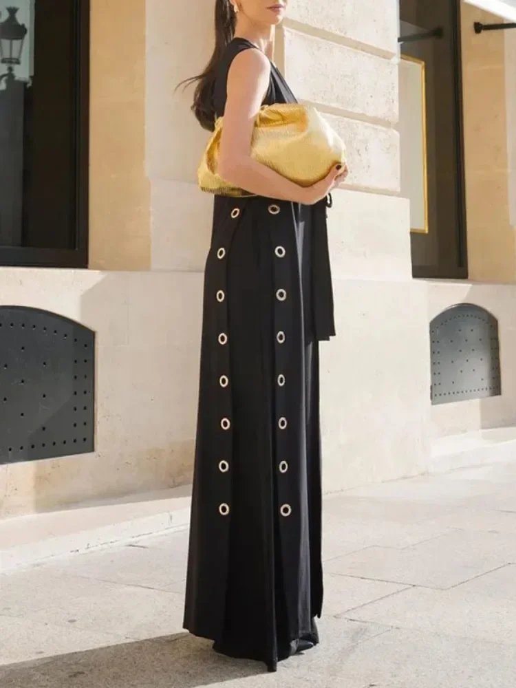 Modigirl-colete de trincheira longo para mulheres, flâmula oca dividida, tops de casacos, estilo INS Y2K, verão e outono, 2024