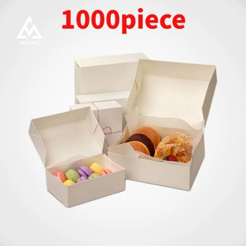 

10 00piece.Custom.Custom White Kraft Paper Small Cupcake Cake Bakery Dessert Box With Handle Cookie Take Away Packaging