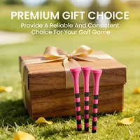 Golf Tees Wood Long 4 Inch Value 30 Pack, Bright Color Tall Bamboo Tees with Striped Design for Consistent Height 5
