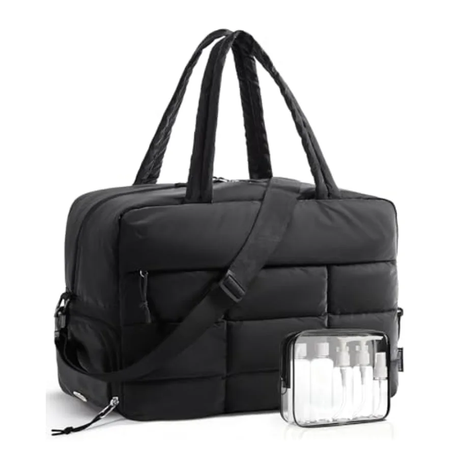 Gym Bag for Women Carry on Travel Duffel Bag Water-resistant Weekender with Shoe Compartment for Gym Travel Work