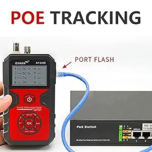 NF-858C Multifunktionaler Netzwerkkabel-Tester RJ11 RJ45 BNC POE Spannungsprüfer Kabelverfolgungsgerät Leitungsfinder Anti-Interferenz-Tool – Detail 5