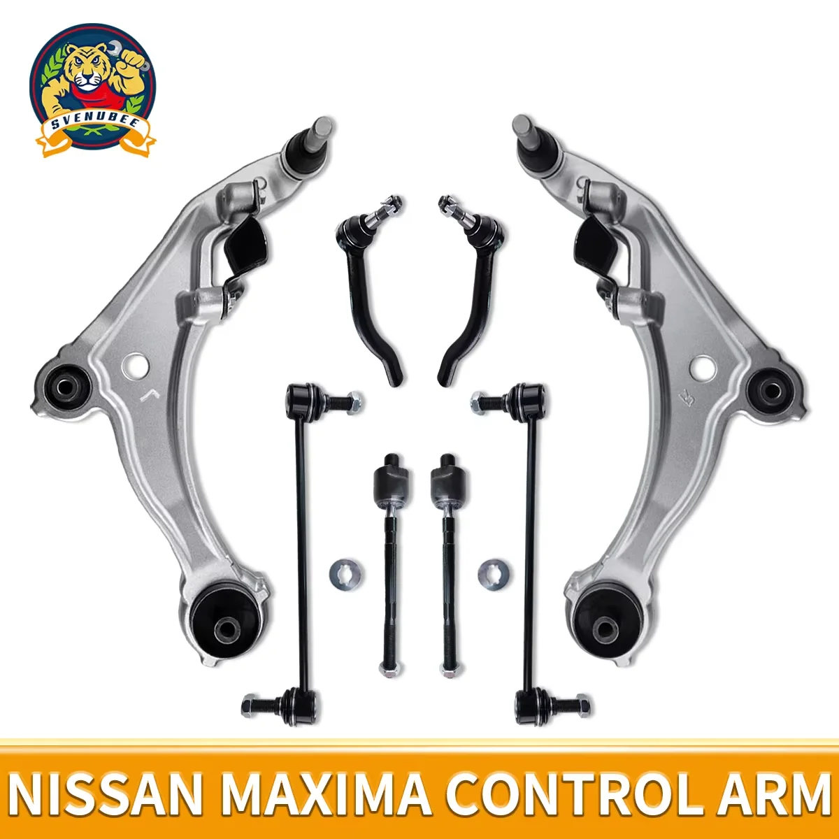 

Svenubee 8Pcs Front Lower Suspension Control Arm Sway Bar Tie Rods End Link Sets for Nissan Maxima 2009 2010 2011 2012 2013 2014