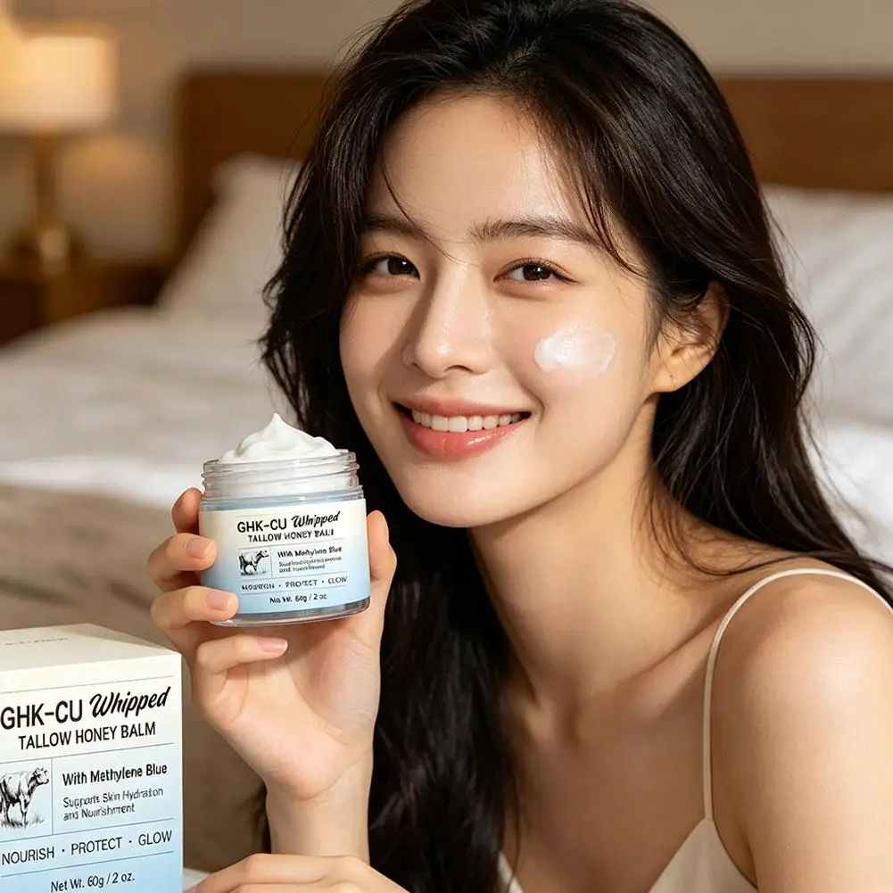 1/2/3pcs Ghk-Cu Beef Tallow Honey Balm Repair Dry Skin Deep Hydration Nourish Non-Greasy Brightening Even Skin Whipped Tallow Ho