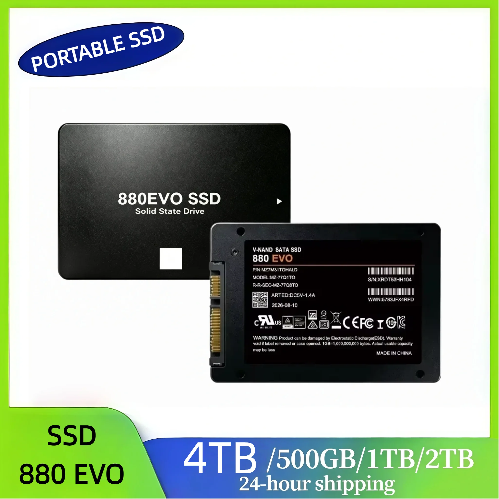 880evo ssd 2.5 Inch Internal Solid State Drive 550MB/S SATA3 SSD 1TB 2TB 4TB Hard Disk Solid State Drive for Laptop Desktop