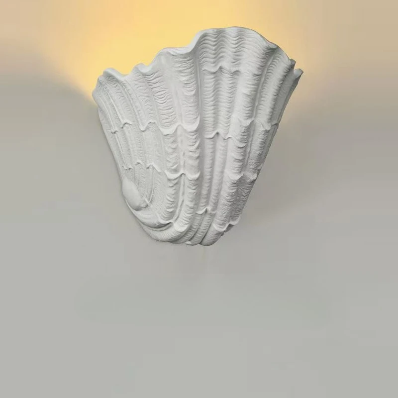 

Gypsum lamp French shell wall lamp, antique atmosphere, advanced sense of stairs, aisle background wall, surface wall