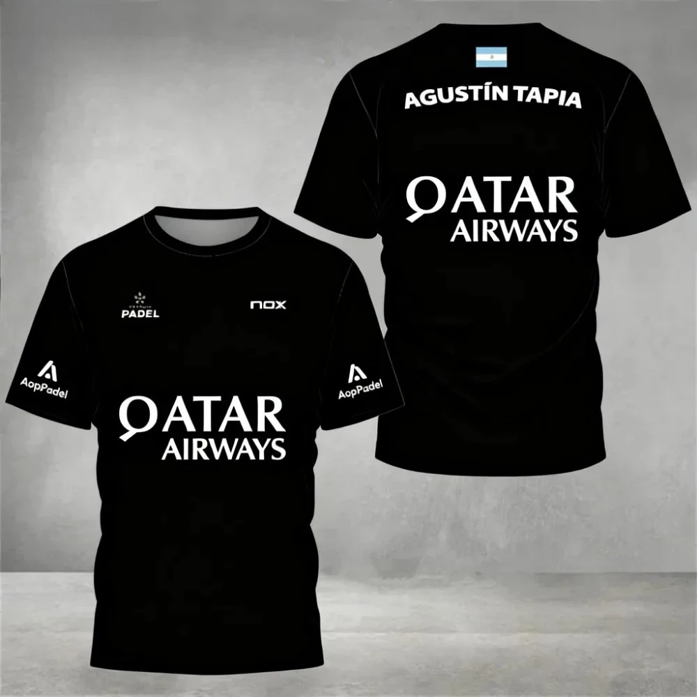 Sommer-3D-Sporthemd für Erwachsene, schnell trocknend, atmungsaktiv, lässig, Rundhals-Kurzarm-T-Shirt, Herrenbekleidung im Katar-Stil