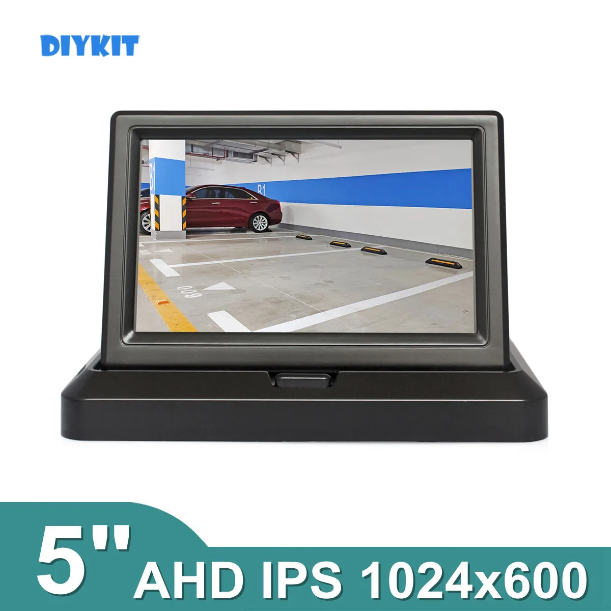 DIYKIT 5inch 1024x600 Foldabel IPS AHD Rear View Car Monitor Backup Monitor for AHD Camera CVBS Car Camera