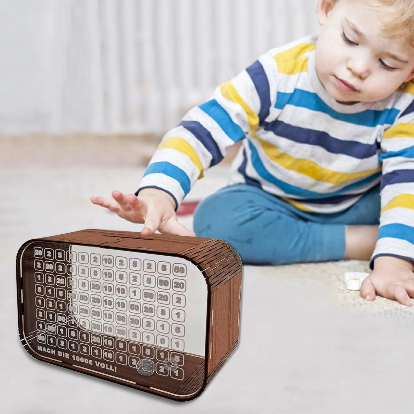 صندوق توفير خشبي شفاف صندوق نقود أكريليك صندوق حفظ النقود الشفاف صندوق المال للبالغين والأطفال صندوق تخزين النقود