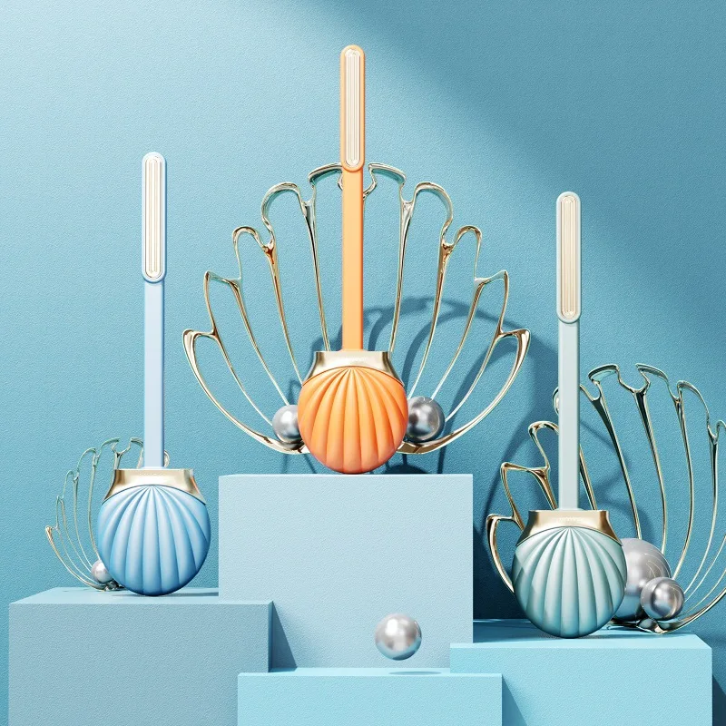 

Silicone Toilet Brush with Holder Set for Bathroom Long Handle Silicone Flat Toilet Brush No Dead Corner Cleaning Brushes Tools