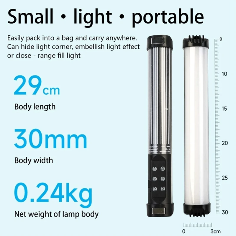 RGB 휴대용 LED 필 라이트, 사진 조명용 USB 충전식 LED 라이트, LED 비디오 라이트, 플래시 라이트, 2700-7500K