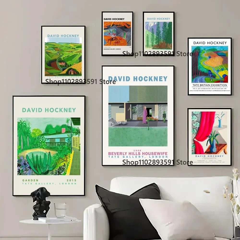 1pc David Hockney  Poster Paper Print Home Bedroom Entrance Bar Cafe Art Painting Decoration