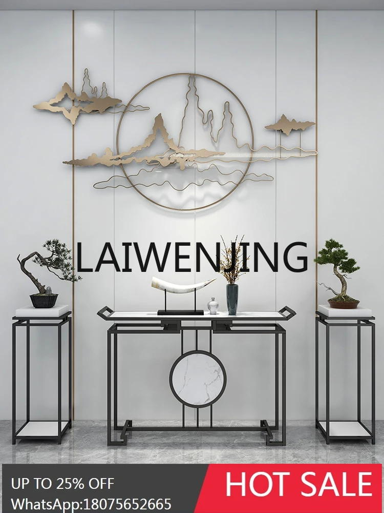 Marble entrance Chinese-style living room entry light luxury strip case table end view table against the wall narrow table