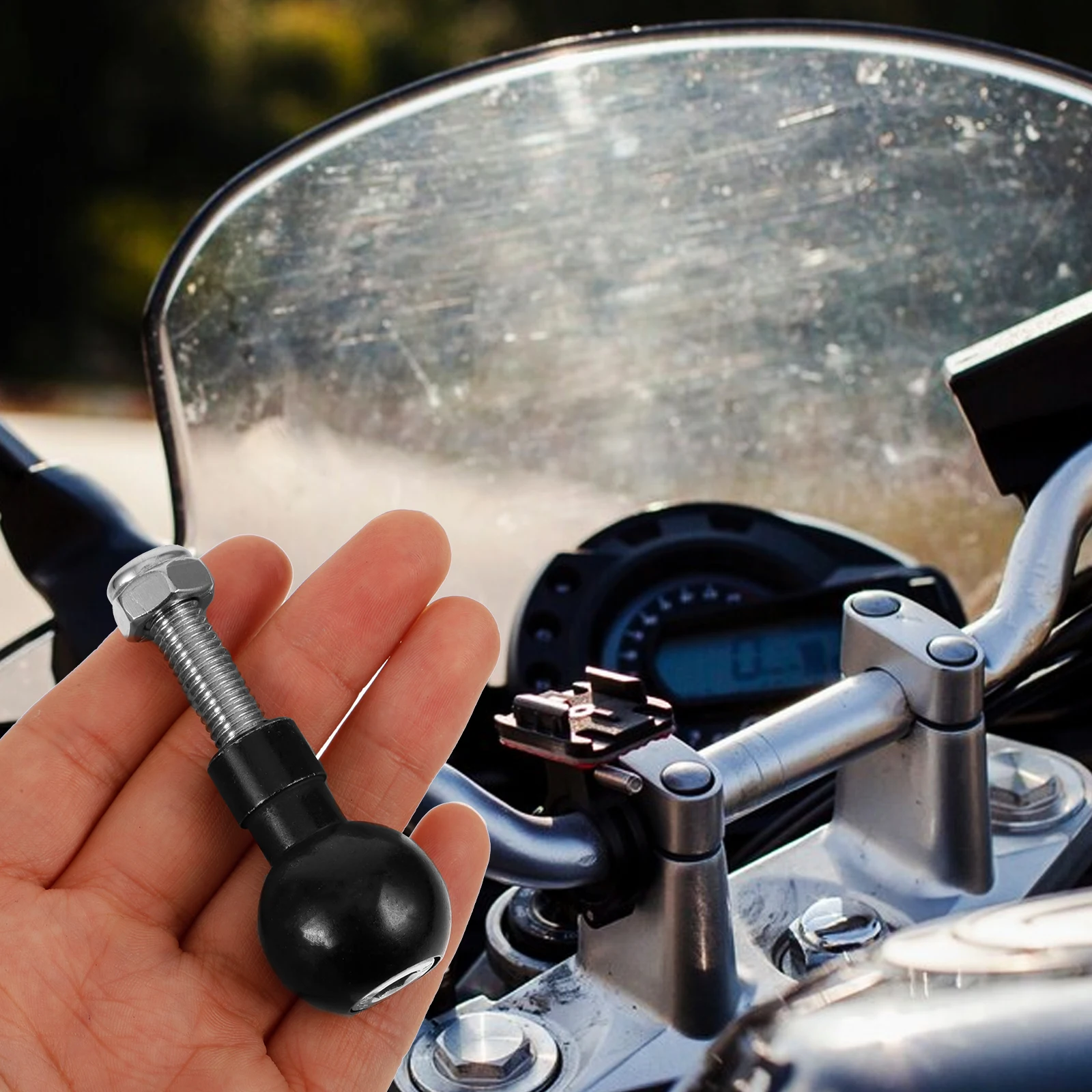 

360 Degree Rotatable Motorcycle Handlebar Clamp Base Ball Head Bracket Bolt For Phone Holder Navigation Photo Motorbike Parts