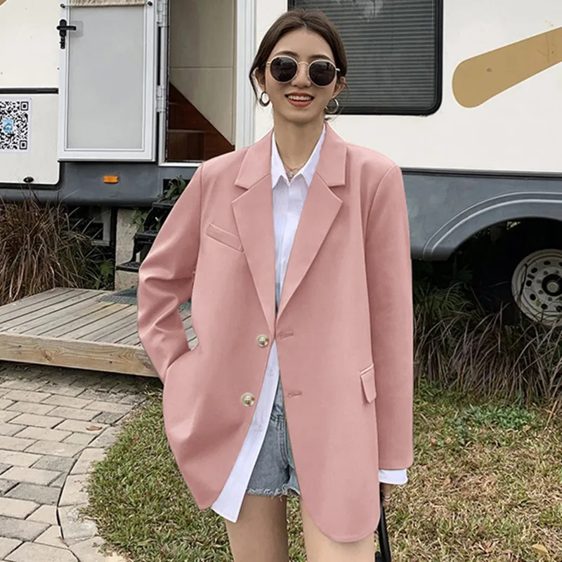 Women's Long Sleeve Blazer Spring Autumn Korean Fashion Casual Loose Office Coat Versatile Spring Autumn New Arrivals