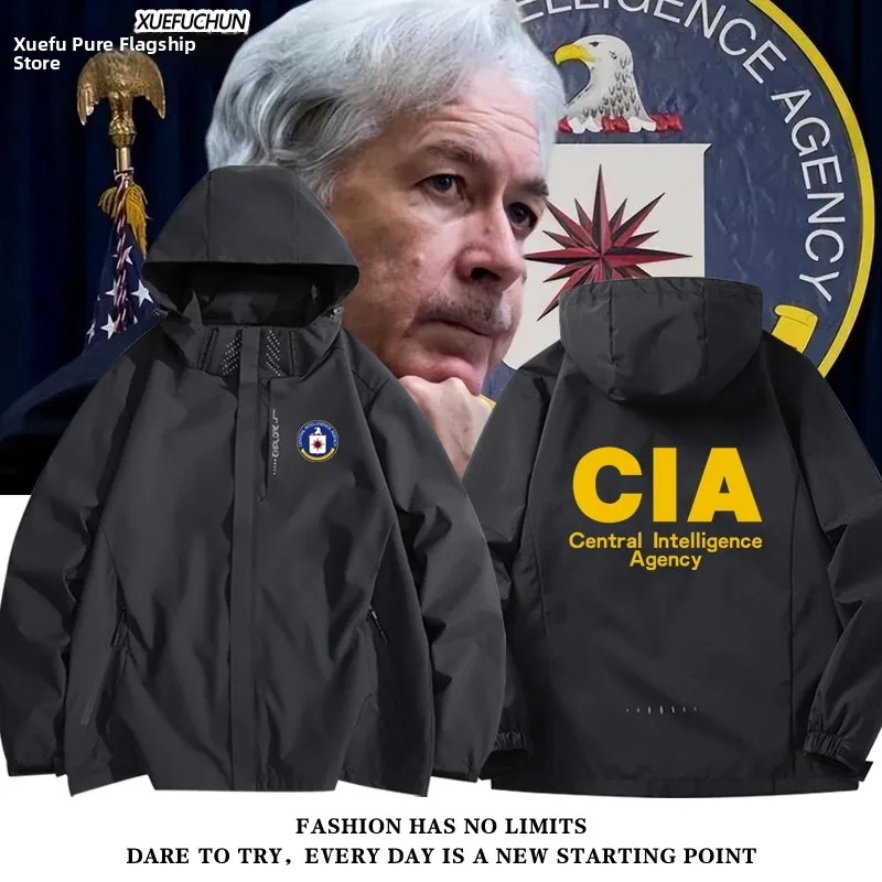 

CIA Agent Windbreaker Jaet ex Summer Faion Polyester Fiber Hooded Zipper Closure Windproof Casual Outerwear Coat