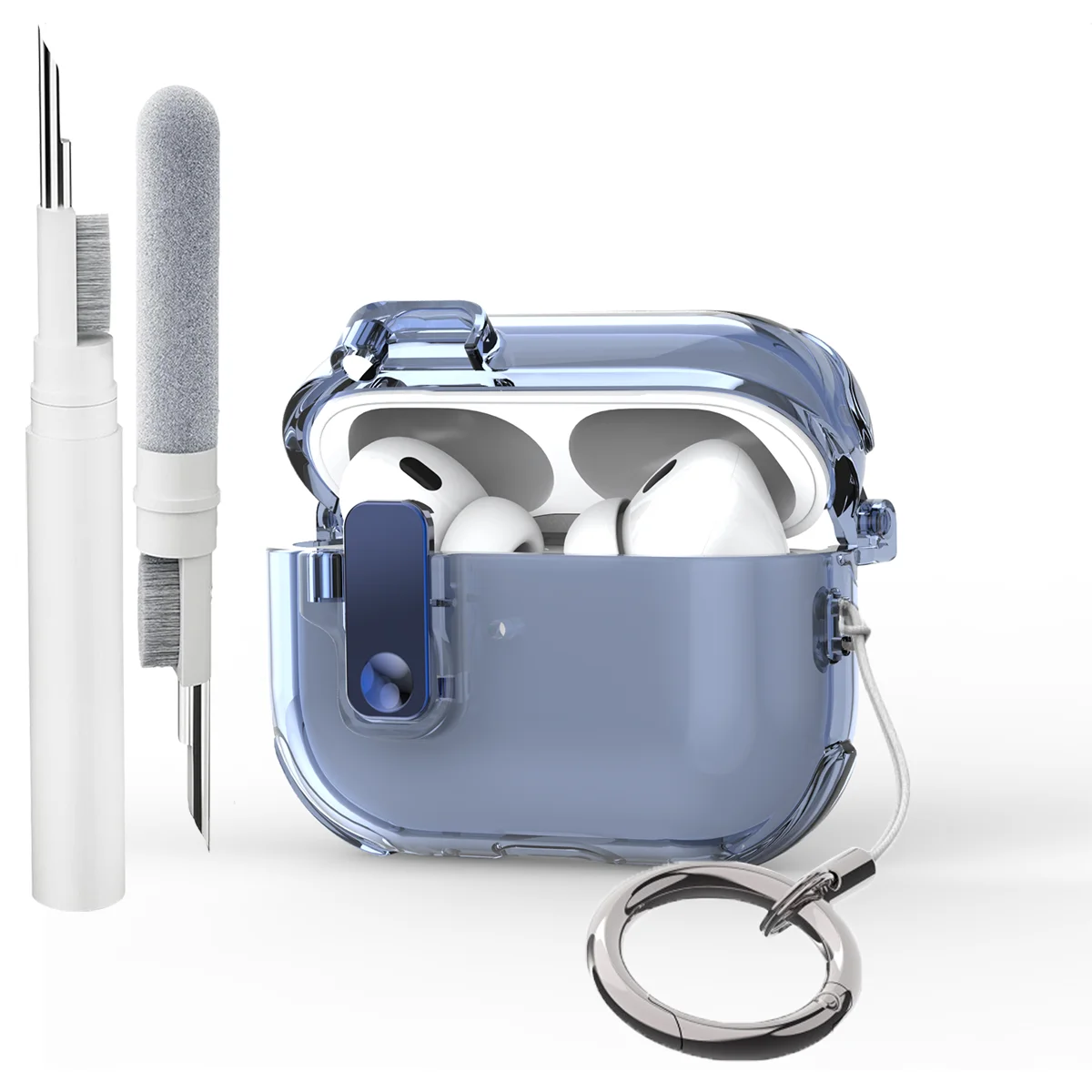 

Transparent Lock Case with Keychain and Cleaning Kit for AirPods Pro 1 2 for AirPods 3rd 4th Gen Protective Cover