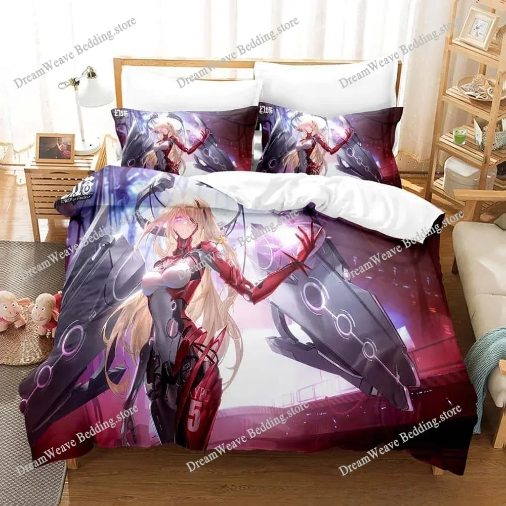 3D Printing Game Tower of Fantasy Anime Bedding Set Single Twin Full Queen King Size Bed Set Adult Kid Bedroom Duvetcover Sets96