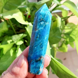 Natural Apatite Mineral Column Stone Crystal Hexagonal Obelisk Apatite Single Pointed Wand Handicrafts Home Decoration Gift