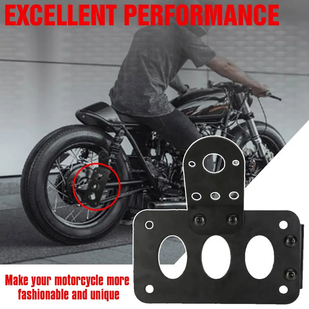 22MM Universal Motorcycle Black License Plate Holder CNC Frame Taillight Bracket For Harley Davidson Dyna Sportster XL 1200 883