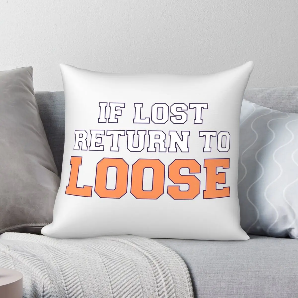If Lost Return To Loose Change Square Pillowcase Polyester Linen Velvet Creative Decor Throw Pillow Sofa Seater Cushion Cover