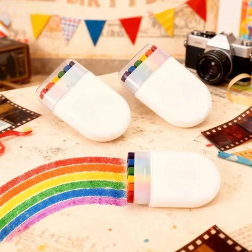 

6-цветная краска-карандаш радуги-карандаш-красочные сувениры на день рождения, товары для семейной тематической вечеринки, подарок