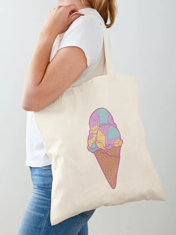 Nova Scotia Moon Mist Triple Scoop Ice Cream Cone Tote Bag shopper bag women shopping bags foldable Candy bags Tote Bag