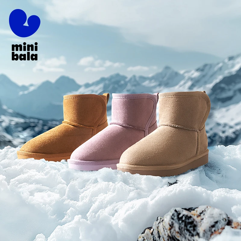 Mini Bala Snow Boots for Boys and Girls with Anti-Slip, Anti-Fall and Fleece-Lined Inner Lining for Slip-On Style